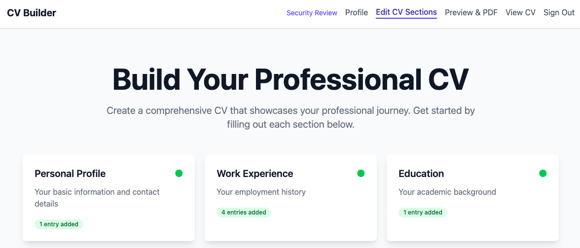 Simple CV Builder
