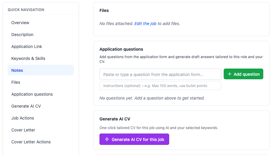 Stand out with tailored answers - Application questions and Generate AI CV