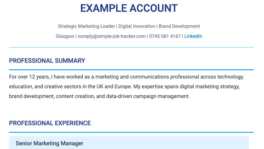 Build your master CV