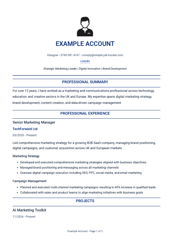 Classic template – PDF preview